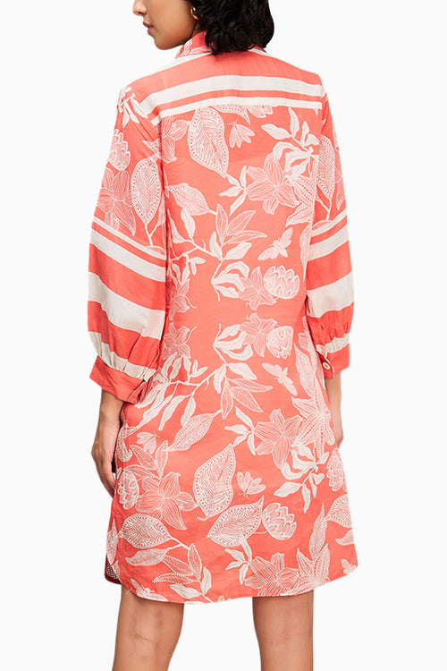 Pink Ahyana Applique Pink Shirt Dress