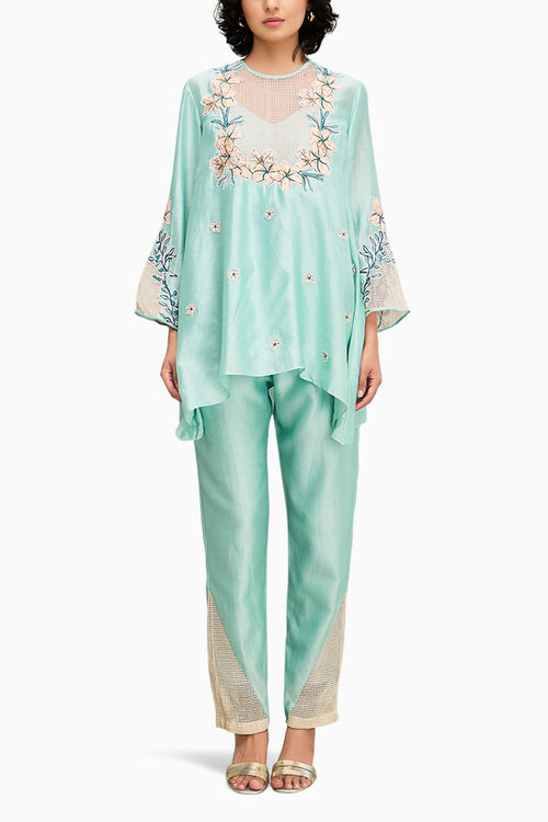 Mint Green Zinnia Applique Co-ord Set