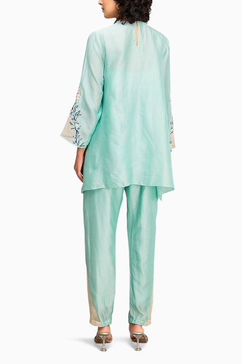 Mint Green Zinnia Applique Co-ord Set