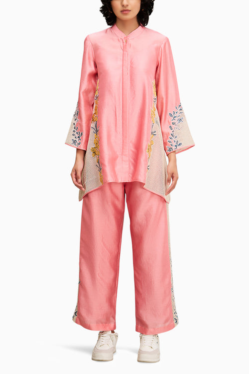 Pink Zinnia Applique Co-ord Set