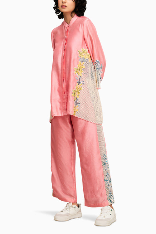Pink Zinnia Applique Co-ord Set