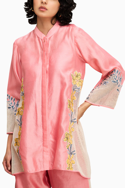 Pink Zinnia Applique Co-ord Set