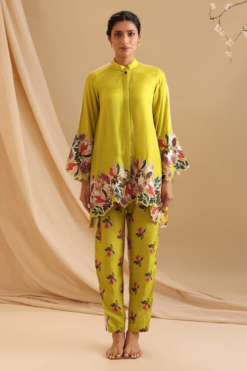 Aarani Embroidered Yellow Co-ord Set