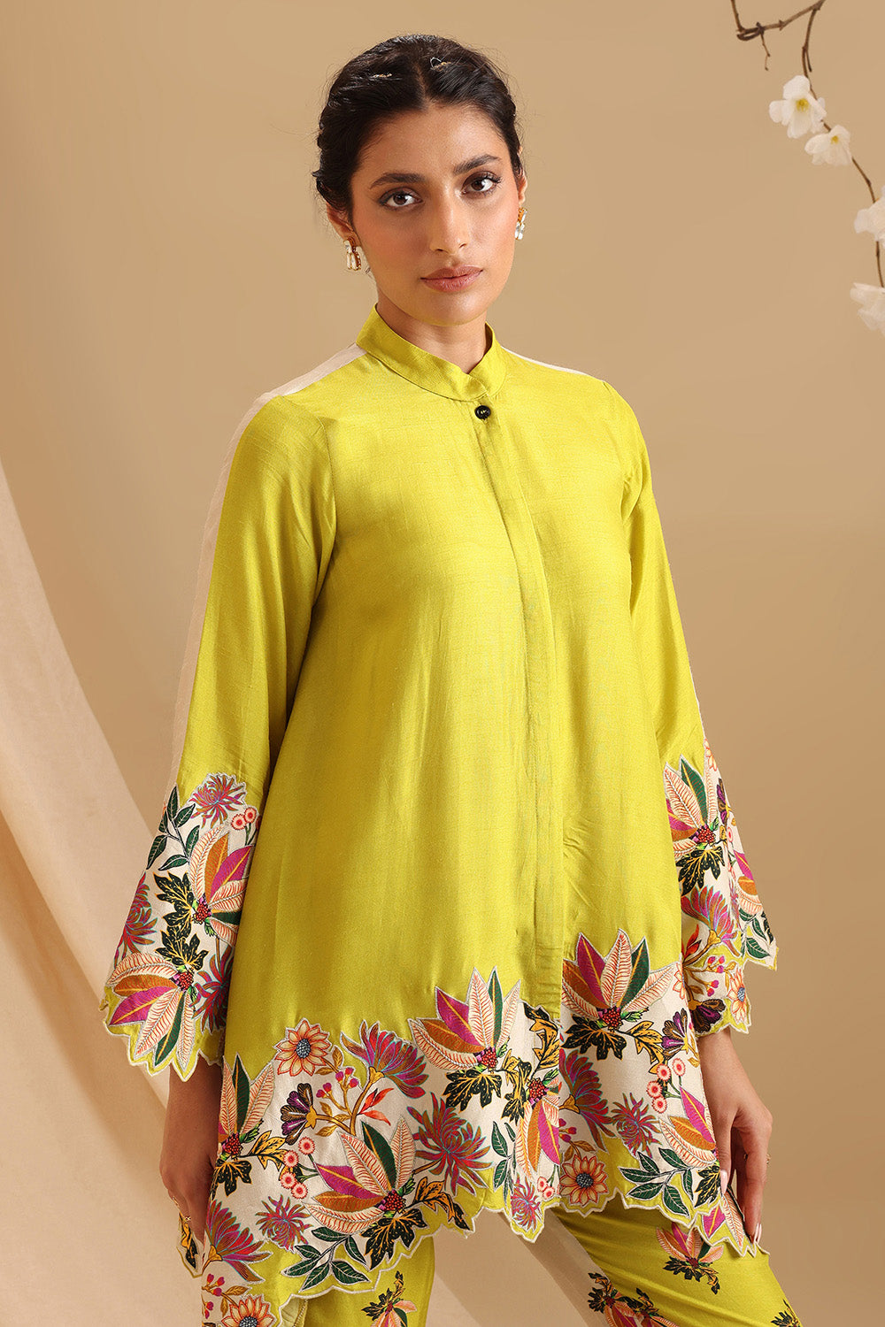 Aarani Embroidered Yellow Co-ord Set