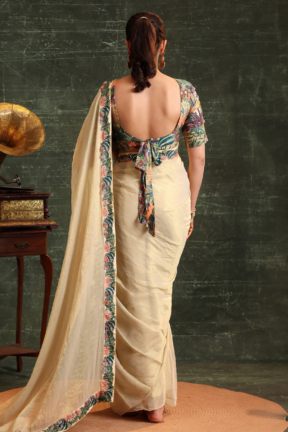 Kaira Embellished Pre-Stitched Saree Set