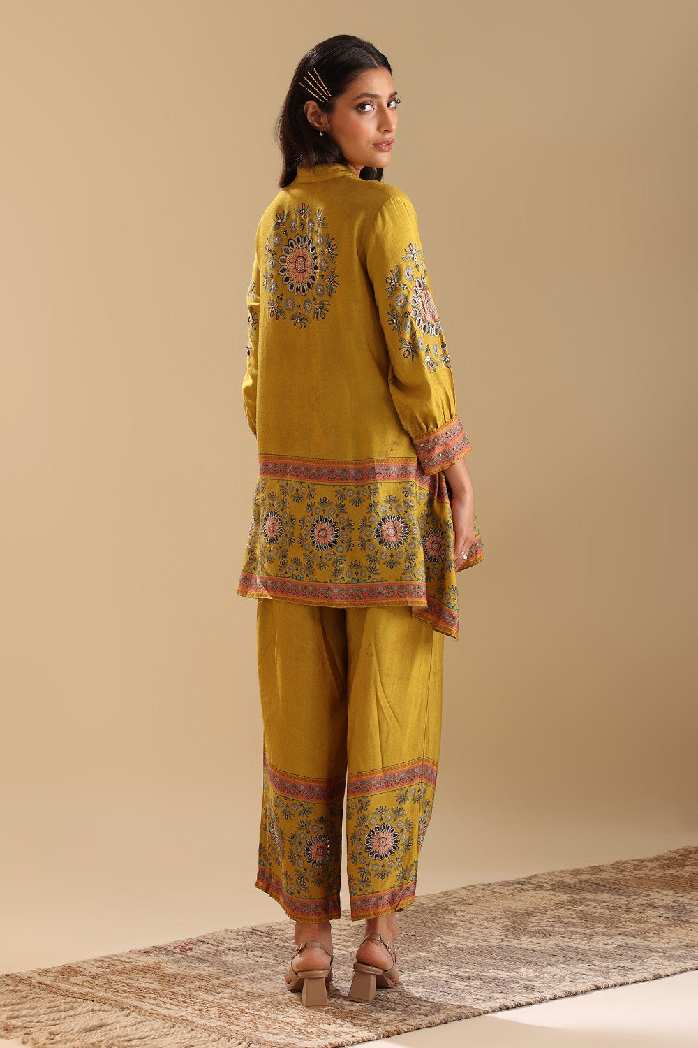 Yellow Eraya Embellished Co-ord Set