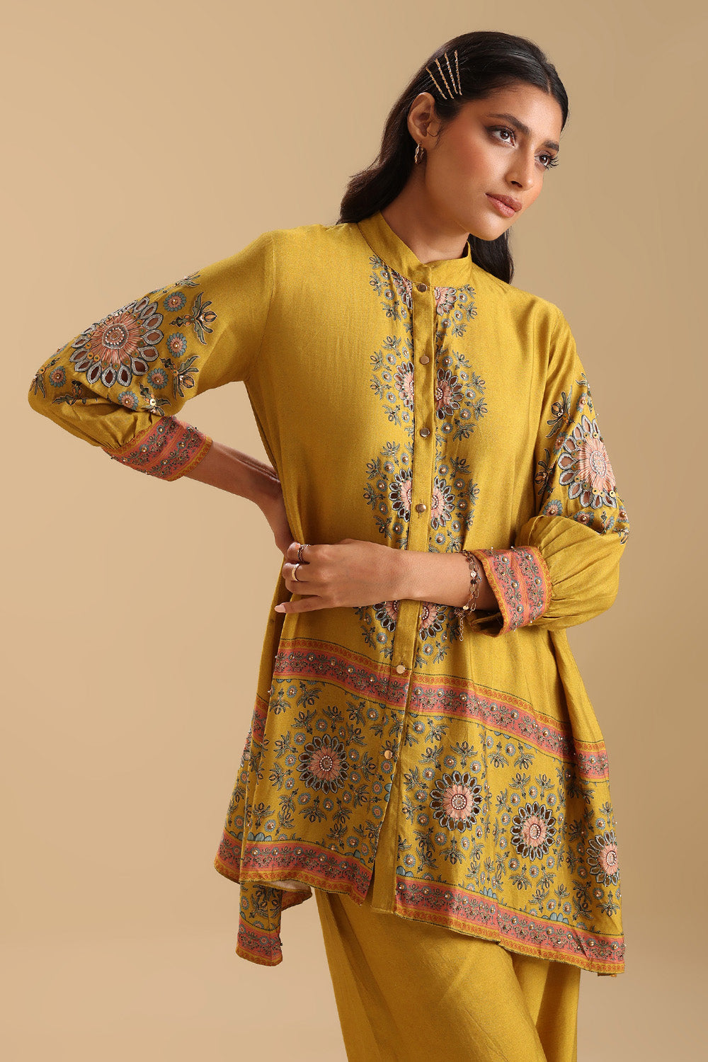 Yellow Eraya Embellished Co-ord Set