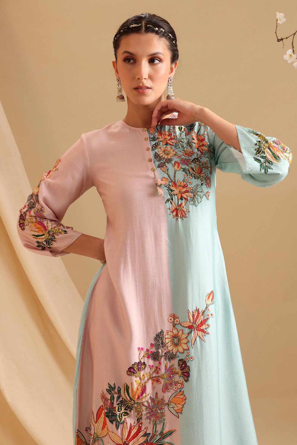 Aarani Embellished Colourblock Dress