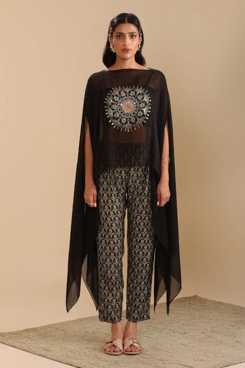 Eraya Printed Jumpsuit With Cape