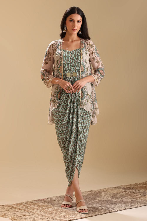 Eraya Embellished Drape Dress Set