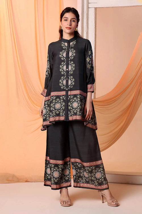 Eraya Embellished Co-ord Set With Gathered Sleeves