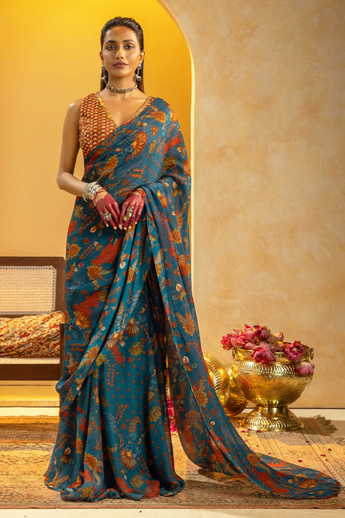 Rangtara Embellished Pre-Stitched Saree