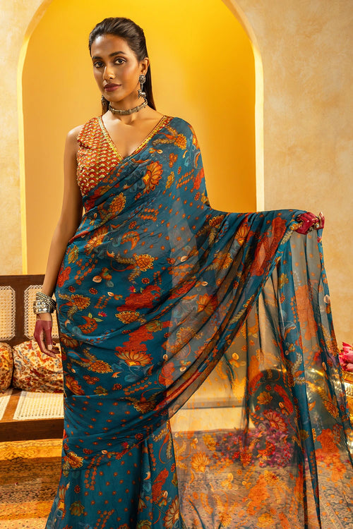 Rangtara Embellished Pre-Stitched Saree