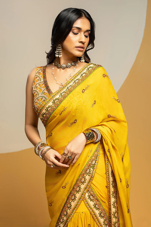 Taarani Embellished Pre-Stitched Saree Set