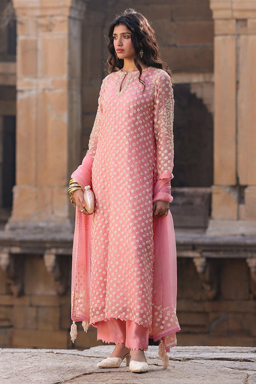 Vaayu Pink Buti Kurta Set