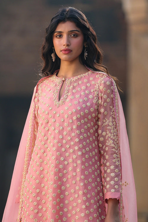 Vaayu Pink Buti Kurta Set