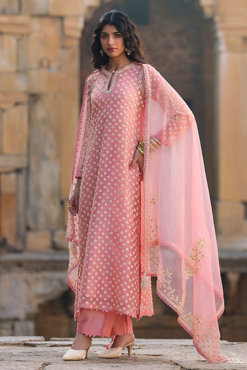 Vaayu Pink Buti Kurta Set