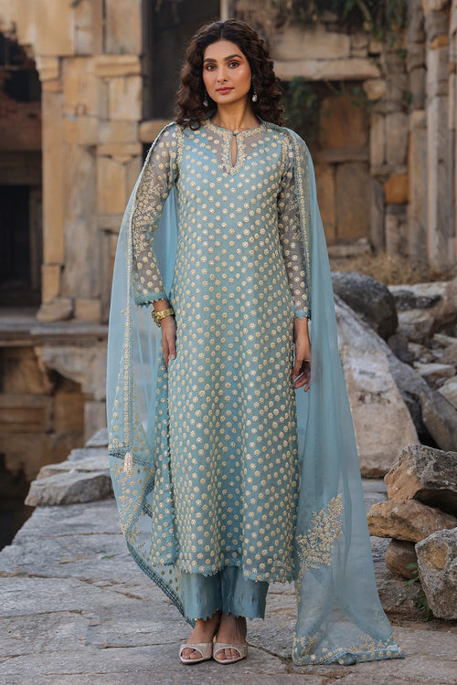 Vaayu Light Blue Buti Kurta Set