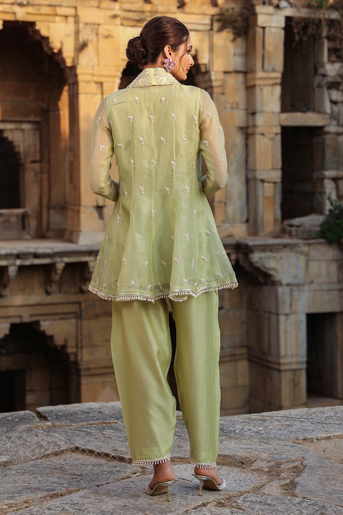 Vaayu Green Short Kalidar Set