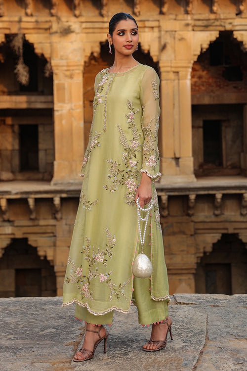Vaayu Green Multicolor Jaal Kurta Set