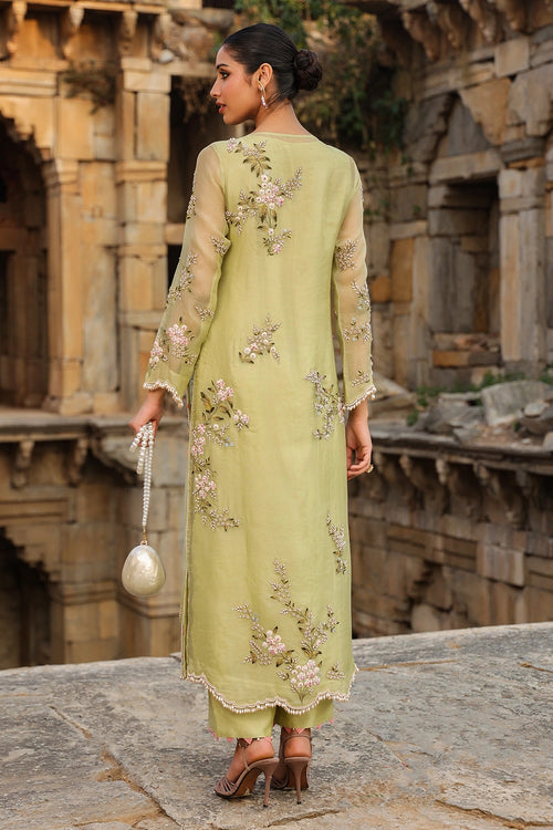 Vaayu Green Multicolor Jaal Kurta Set