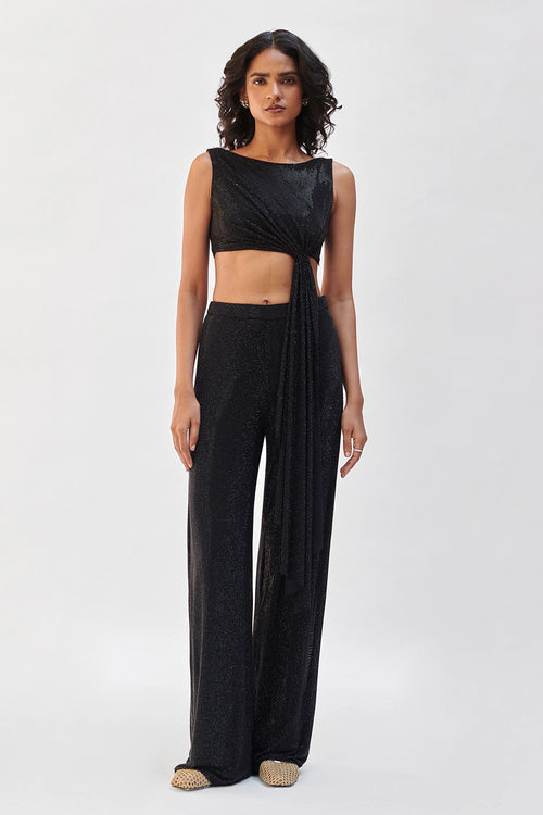 Black Rhinestone Pants