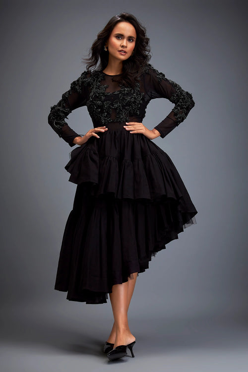 Swarovski Crystal Bodice With Ruffled Skirt
