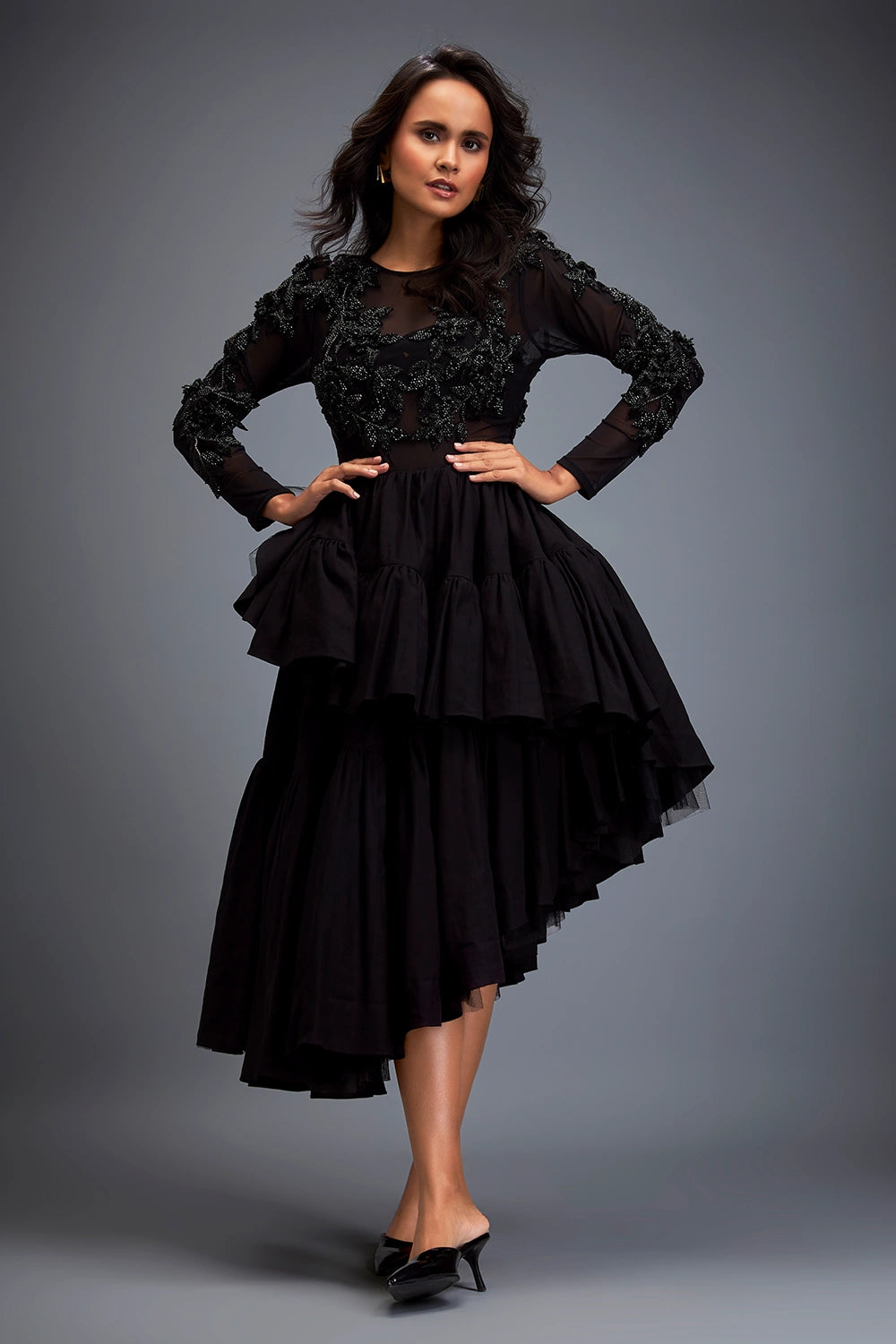 Swarovski Crystal Bodice With Ruffled Skirt