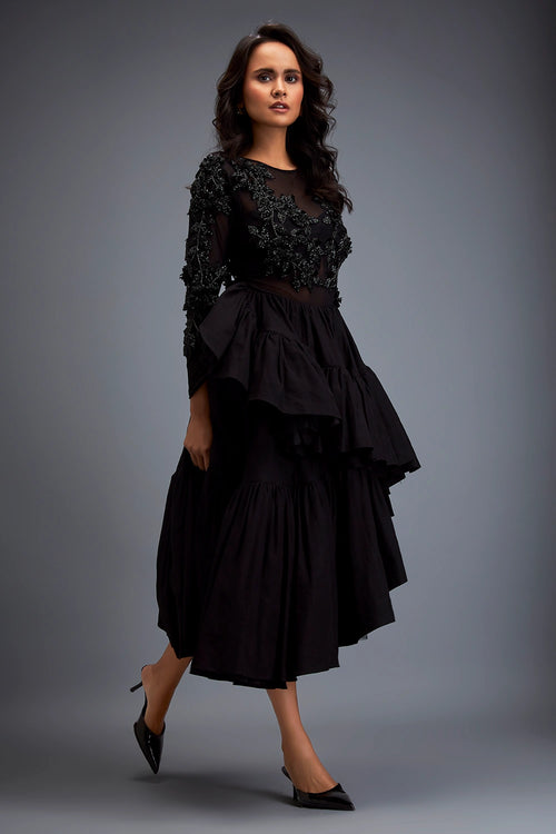 Swarovski Crystal Bodice With Ruffled Skirt