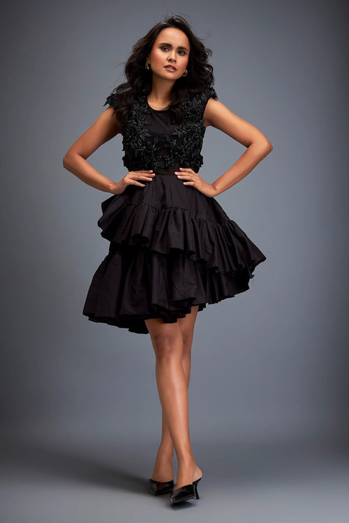 Swarovski Top With Mini Skirt
