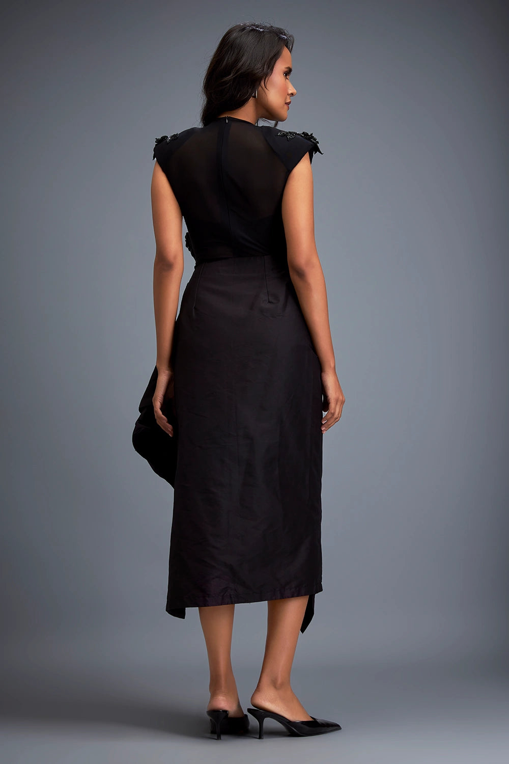 Swarovski Embellished Top With Asymmetric Skirt