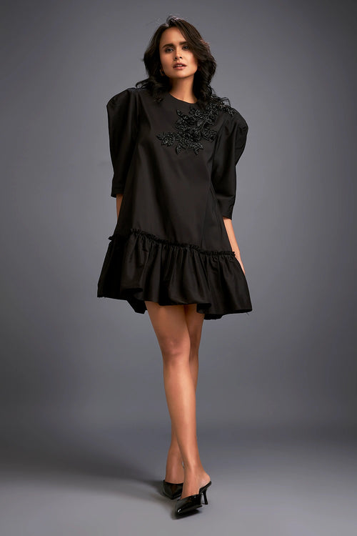 Black Swarovski Embellieshed Dress