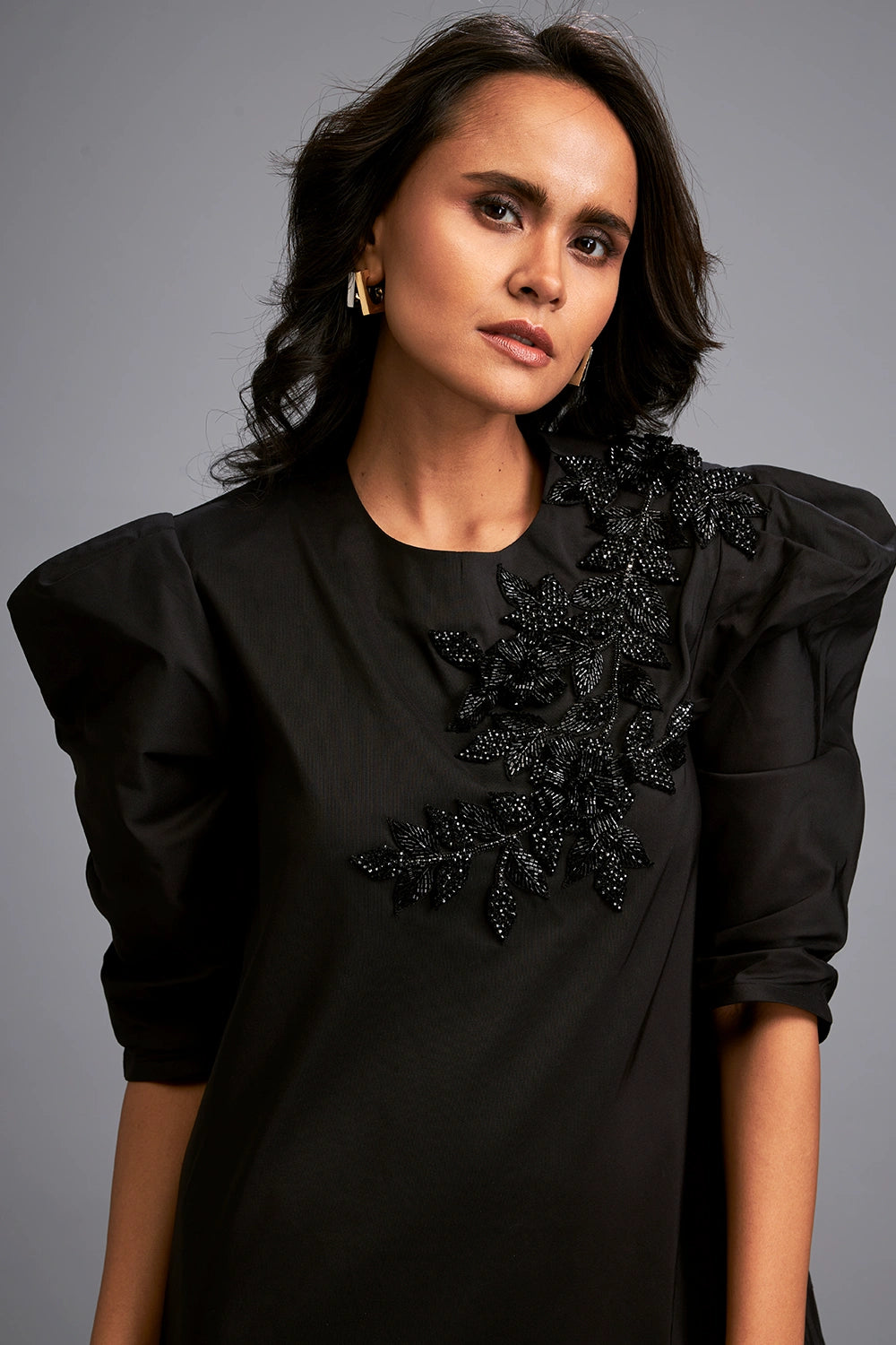 Black Swarovski Embellieshed Dress