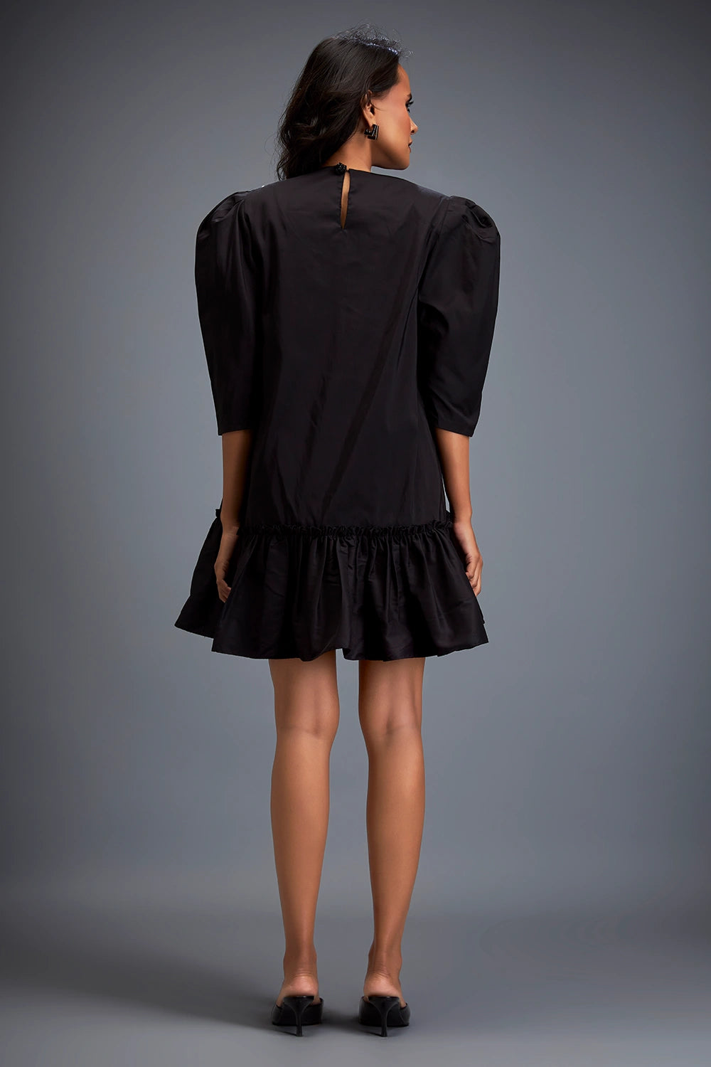 Black Swarovski Top And Skirt