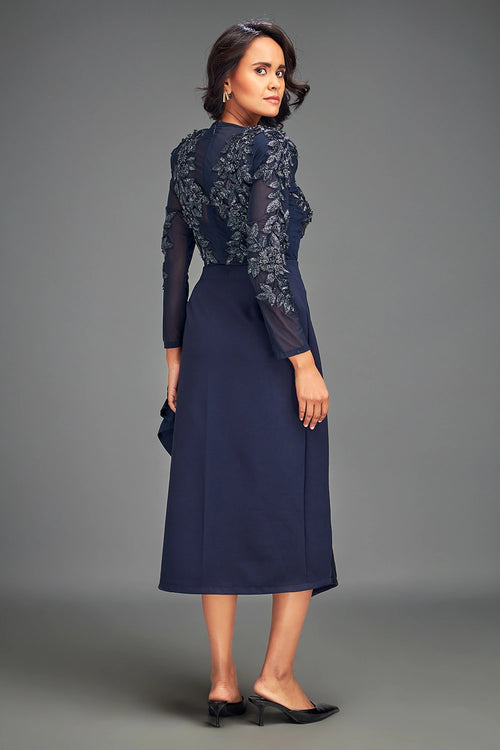 Blue Swaroski Asymmetric Co-ord Set