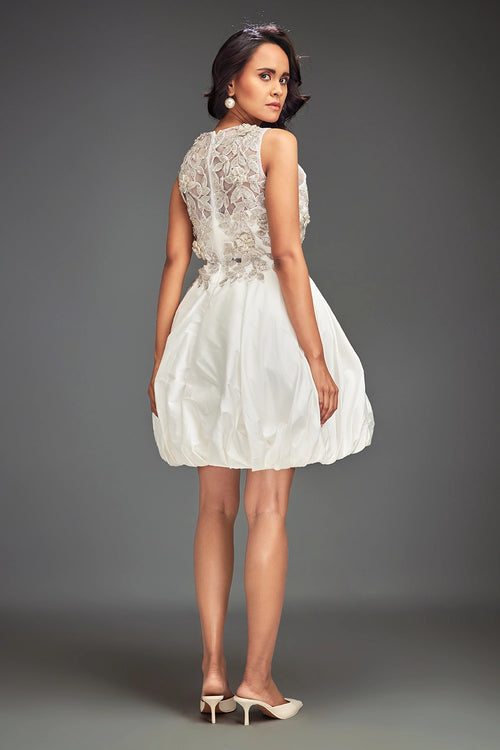 White Swaroski Embellished Dress