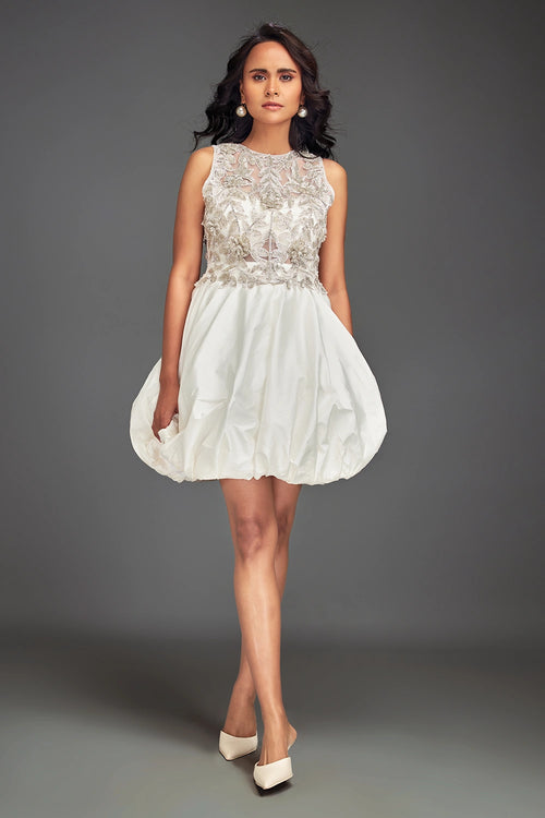 White Swaroski Embellished Dress