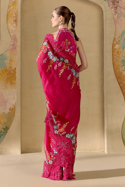 Fuchsia Botanica Saree