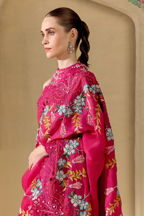 Fuchsia Botanica Saree