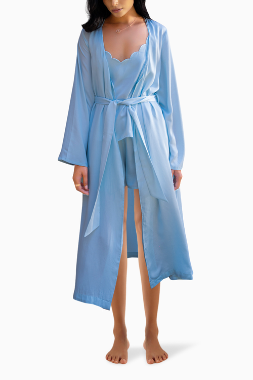 Bit of Blue Camisole and Robe Set