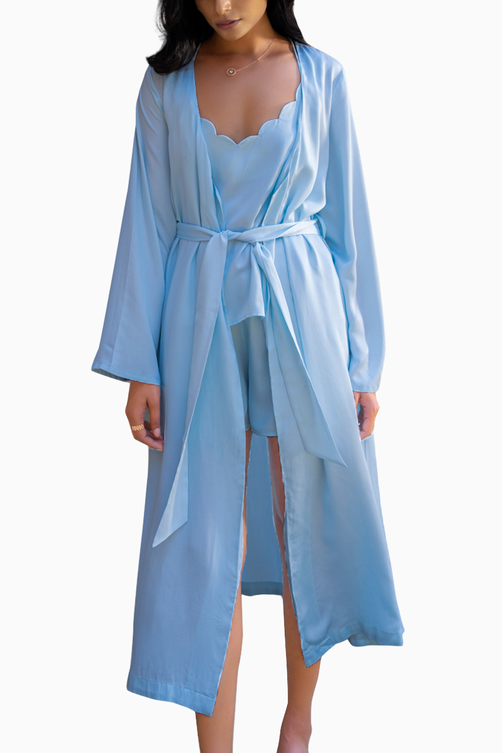 Bit of Blue Camisole and Robe Set