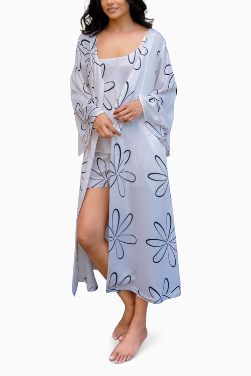 Bloom Printed Camisole and Robe Set