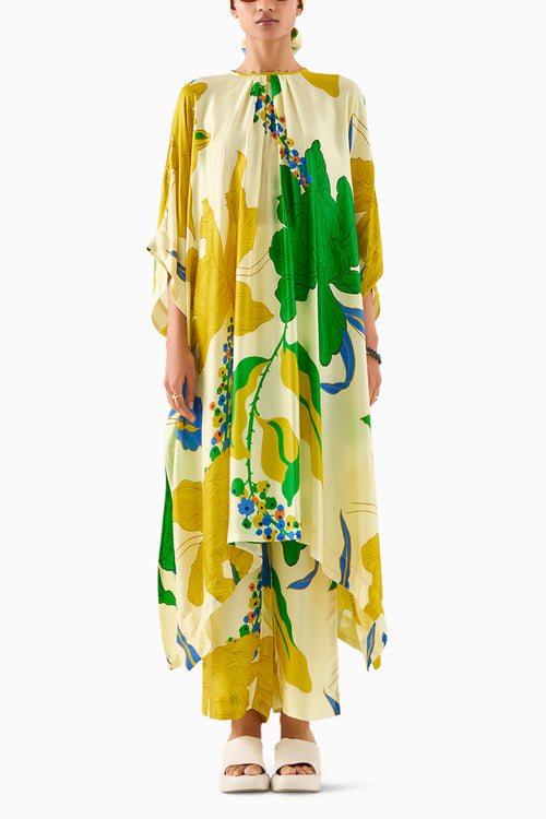 Yellow Rose Kimono Kurta and Pants