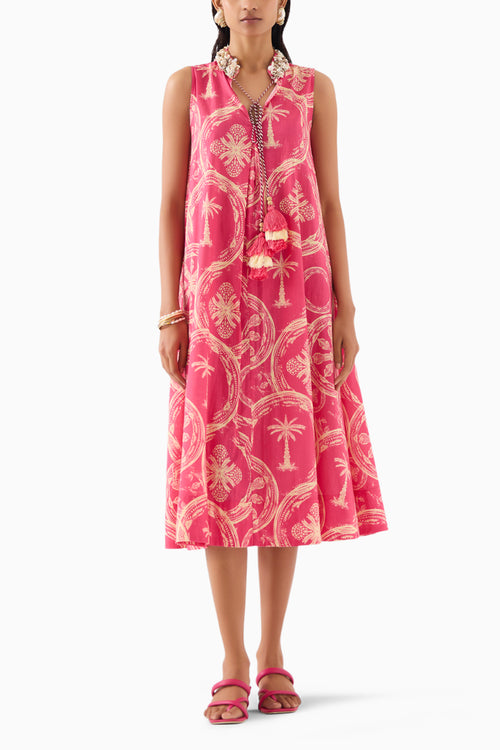 Areca Palm A- Line Dress