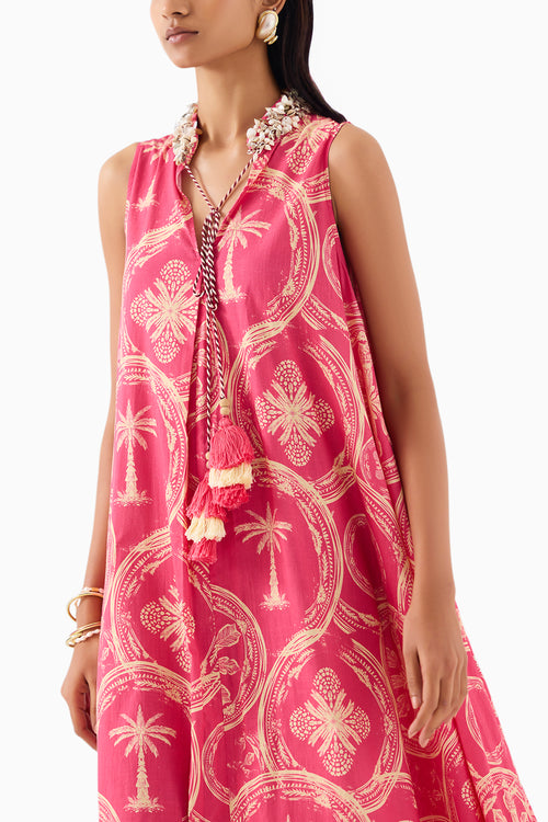 Areca Palm A- Line Dress