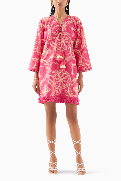 Areca Palm Bell Sleeves Dress