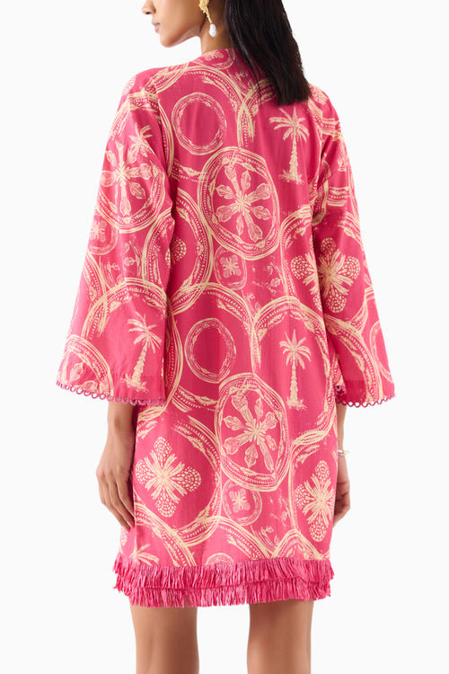 Areca Palm Bell Sleeves Dress