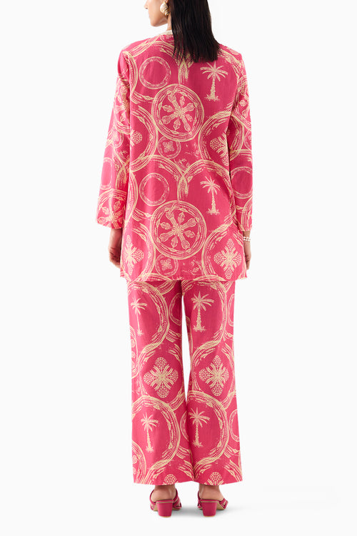 Areca Palm Short Kurta and Pants
