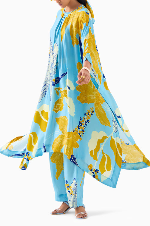 White Rose Kimono Kurta and Pants