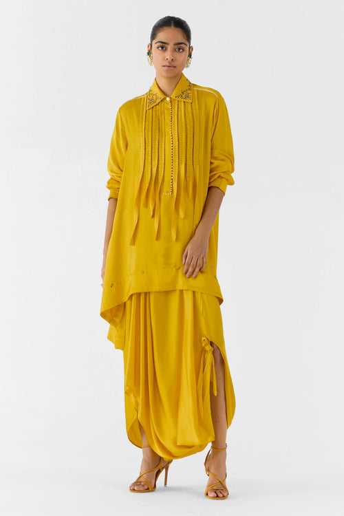 Amber Asymmetric Shirt And Knot Skirt